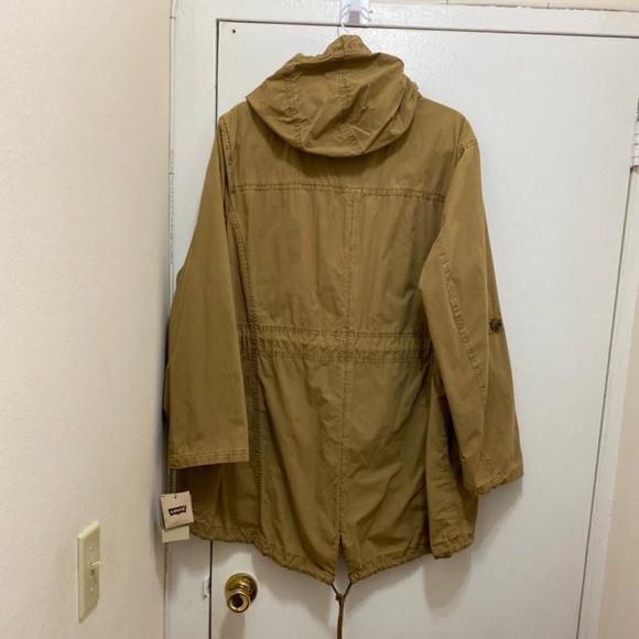 NWT Levi's Women's Cotton Hooded Anorak Dull Gold Jacket - Size XXL - Picture 7 of 10